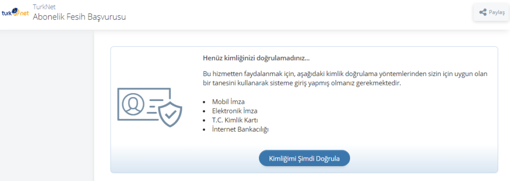 E-Devlet Üzerinden TurkNet Abonelik İptali